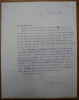 Lettre sign&eacute;e d’une page, in-4&deg;, dat&eacute;e du 26 octobre 1912, adress&eacute;e &agrave; l'agent litt&eacute;raire anglais Charles Francis Cazenove depuis le 9 Chesham Street, ...
