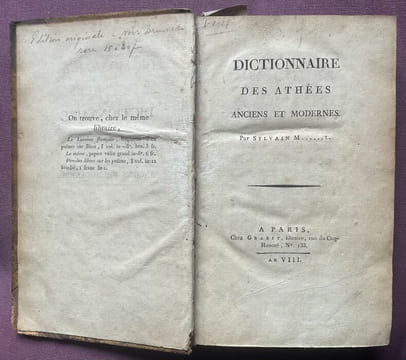 Dictionnaire des athées anciens et modernes. . Sylvain MARECHAL.