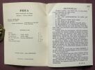 PHRA. Revue trimestrielle de poésie. N° 1.. Claude VIGEE. Pierrette MICHELOUD. 