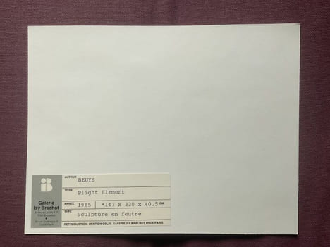Plight Element. Photographie.. BEUYS Joseph.