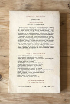 La fausse conscience. Essai sur la réification du monde. 1962. E.O. Envoi de l'auteur. . JOSEPH GABEL.