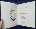 Guillaume Apollinaire. Édition ornée d'un portrait de l'auteur par Texcier et d'un dessin de Madame L. de G. Frick. . Louis de Gonzague FRICK. 