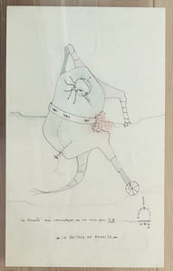 Le Boiteux se révolte. Dessin original signé. Paris, 1962.