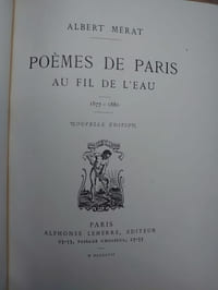 Poèmes de Paris. Au fil de l'eau. 1907. Envoi à François Coppée.