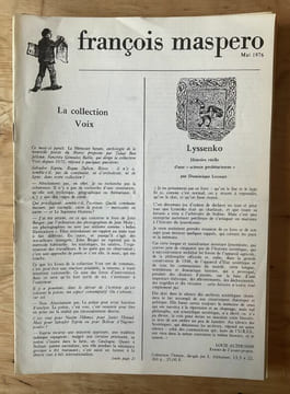 Editions et librairie Maspéro. Ensemble de documents. Catalogues, bulletins, tracts, textes.... MASPERO François.