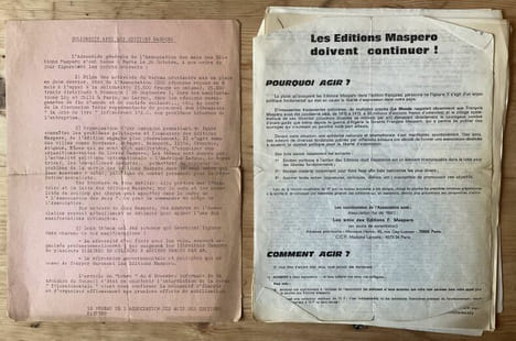 Editions et librairie Maspéro. Ensemble de documents. Catalogues, bulletins, tracts, textes.... MASPERO François.