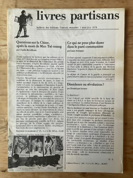 Editions et librairie Maspéro. Ensemble de documents. Catalogues, bulletins, tracts, textes.... MASPERO François.