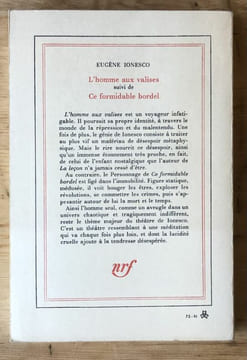 L'homme aux valises suivi de Ce formidable bordel ! . Eugène IONESCO. 