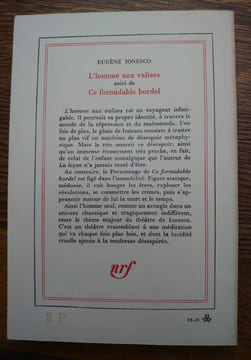 L'homme aux valises. Ce formidable bordel. . IONESCO.