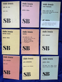 STUDIO BRESCIA. Ensemble de neuf catalogues. Brescia, 1972-1973.