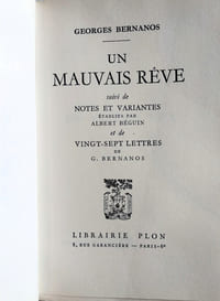 Un mauvais rêve suivi de Notes et variantes établies par Albert Béguin et de vingt-lettres de Georges Bernanos