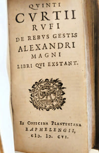 IUSTINI epitoa historiarum philippicarum trogi pompeii 
Quinti curtii rufi de rebus gestis Alexanfri Magni libri qui exstant