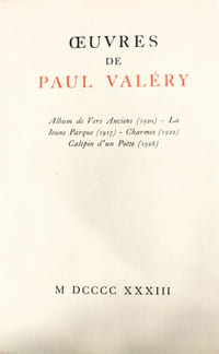 Album de Vers Anciens,La Jeune Parque,Charmes,Calepin d'un poète