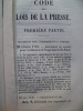 Code des lois de la presse interprétées par la jurisprudence et la doctrine. Rolland de Villargues