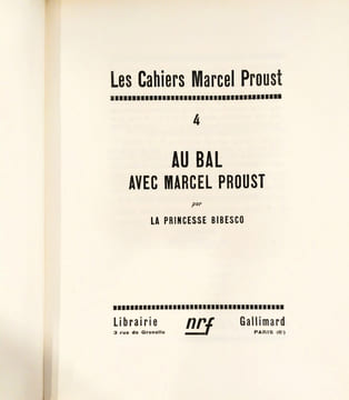 Au Bal avec Marcel Proust. Princesse Bibesco