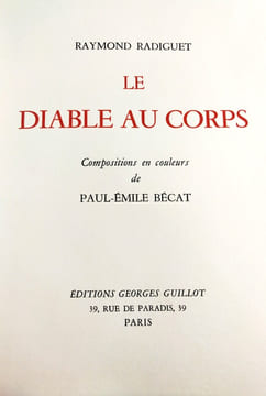 Le Diable au corps. [Bécat,P.-E.,compositions en couleurs]Radiguet Raymond