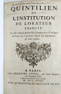 De l'Institution de l'Orateur