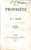 De la Propriété. THIERS Adolphe