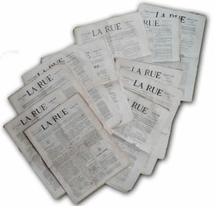 La Rue. Journal quotidien. Rédacteur-en-chef, Jules Vallès. Gérant, Charles Dacosta. 17 mars-12 avril 1870.