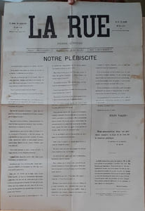 La Rue. Journal quotidien. Rédacteur-en-chef, Jules Vallès. Gérant, Charles Dacosta. 17 mars-12 avril 1870.