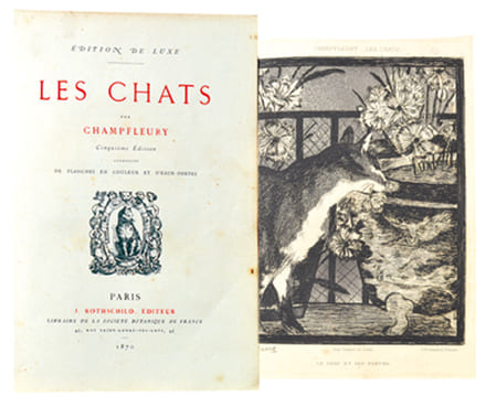 Les Chats. Cinquième édition augmentée de planches en couleur et d'eaux-fortes.. CHAMPFLEURY