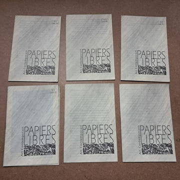 Papiers libres. Revue trimestrielle d'art contemporain. COLLECTIF - Galerie Esca
