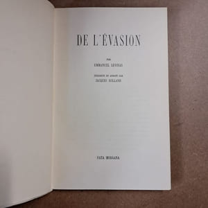 De l'évasion (Edition originale)