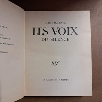 Les voix du Silence. MALRAUX, André