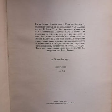 Les voix du Silence. MALRAUX, André