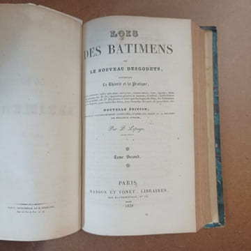 Lois des Bâtiments. Tome I et II. LEPAGE, P. 