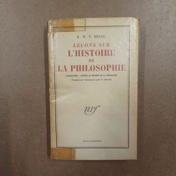 Leçons sur l'histoire de la philosophie . HEGEL, Georg Wilhelm Friedrich