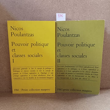 Pouvoir politique et classes sociales (2 volumes) . POULANTZAS, Nicos 