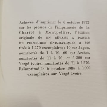 En rêvant à partir de peintures énigmatiques. MICHAUX, Henri