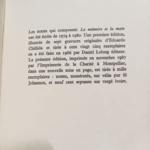 La mémoire et la main