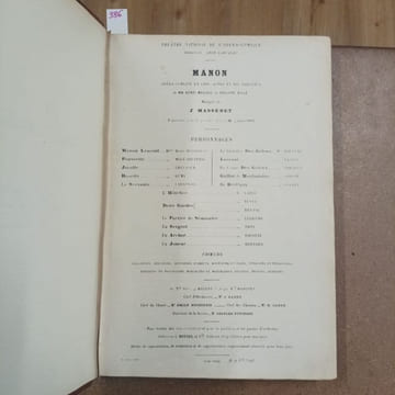 Manon. MASSENET, Jules