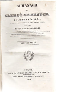 Almanach du clergé de France 1854