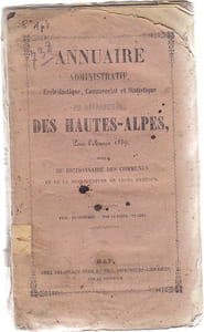 Annuaire administratif, ecclésiastique, commercial et statistique du département des Hautes-Alpes Année 1859