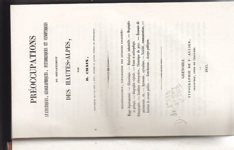 Préoccupations statistiques, géographiques, pittoresques et synoptiques du département des Hautes-Alpes
