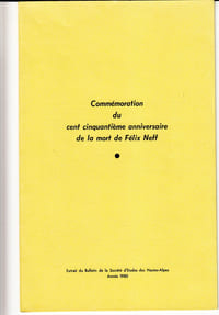 Commémoration du cent cinquantième anniversaire de la mort de Félix Neff