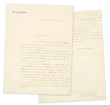 Lettre autographe signée adressée au docteur Edmond Bonniot. André Breton