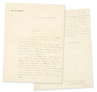 Lettre autographe signée adressée au docteur Edmond Bonniot