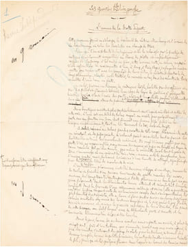 Les Quartiers de la Rive gauche. L’avenue de la Motte Piquet. – Manuscrit. HUYSMANS, Joris-Karl