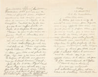 Lettre autographe adressée au docteur Jacques La Trémolière
