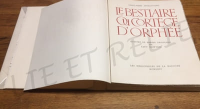 Le bestiaire ou Cortège d'Orphée.
Illustré de burins originaux par Tavy NOTTON.