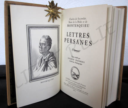 LETTRES PERSANES.
Texte établi par Jacques HAUTMONT
Archiviste Paléographe.. MONTESQUIEU. CHARLES Baron de.