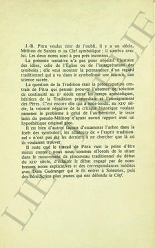 LA CLEF DU SYMBOLISME DE MÉLITON DE SARDES. T1.. Collectif.
