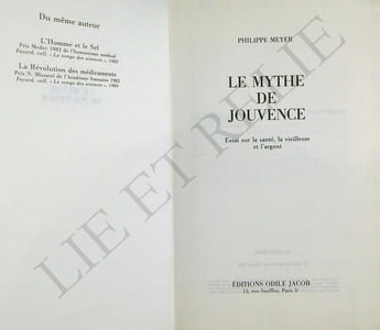 LE MYTHE DE JOUVENCE.