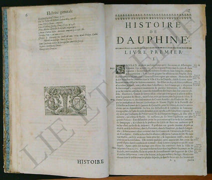 HISTOIRE GÉNÉRALE DU DAUPHINE
Depuis l'an M. de N.S jusques à nos jours.
Par NICOLAS CHORIER, Avocat au Parlement de Dauphiné.. CHORIER - NICOLAS.