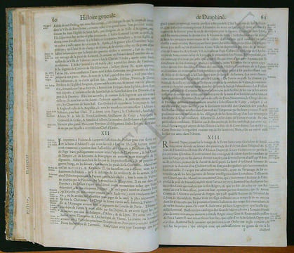 HISTOIRE GÉNÉRALE DU DAUPHINE
Depuis l'an M. de N.S jusques à nos jours.
Par NICOLAS CHORIER, Avocat au Parlement de Dauphiné.. CHORIER - NICOLAS.