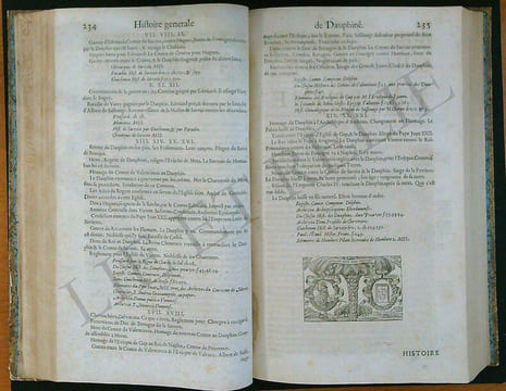 HISTOIRE GÉNÉRALE DU DAUPHINE
Depuis l'an M. de N.S jusques à nos jours.
Par NICOLAS CHORIER, Avocat au Parlement de Dauphiné.. CHORIER - NICOLAS.